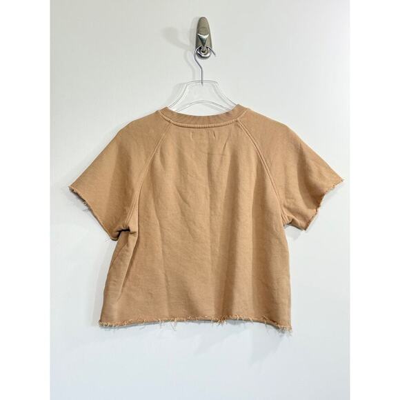 Spiritual Gangster Amore Terry Short Sleeve Sweatshirt In Biscotti Size XS - Picture 3 of 4